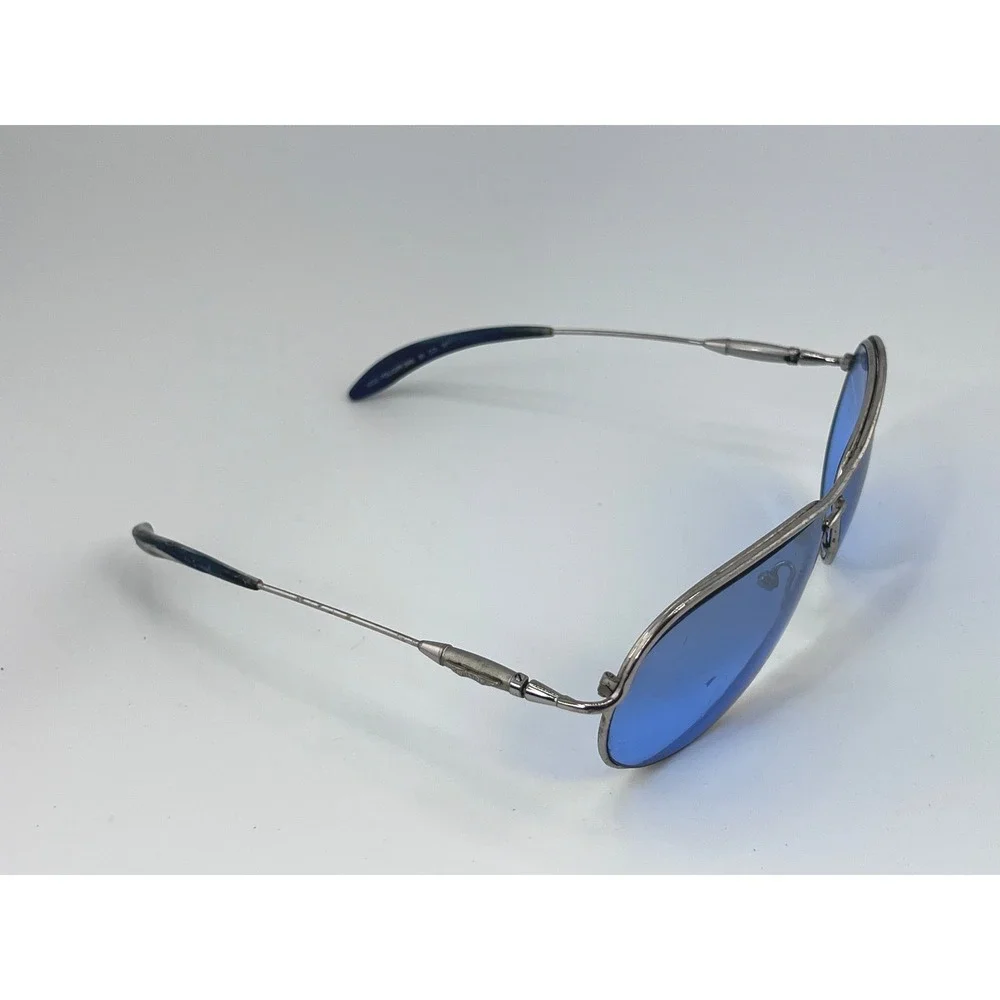 Police 2685‎ Sunglasses Aviator Silver Frame Blue Lens Italy 63 58PY FRAME ONLY